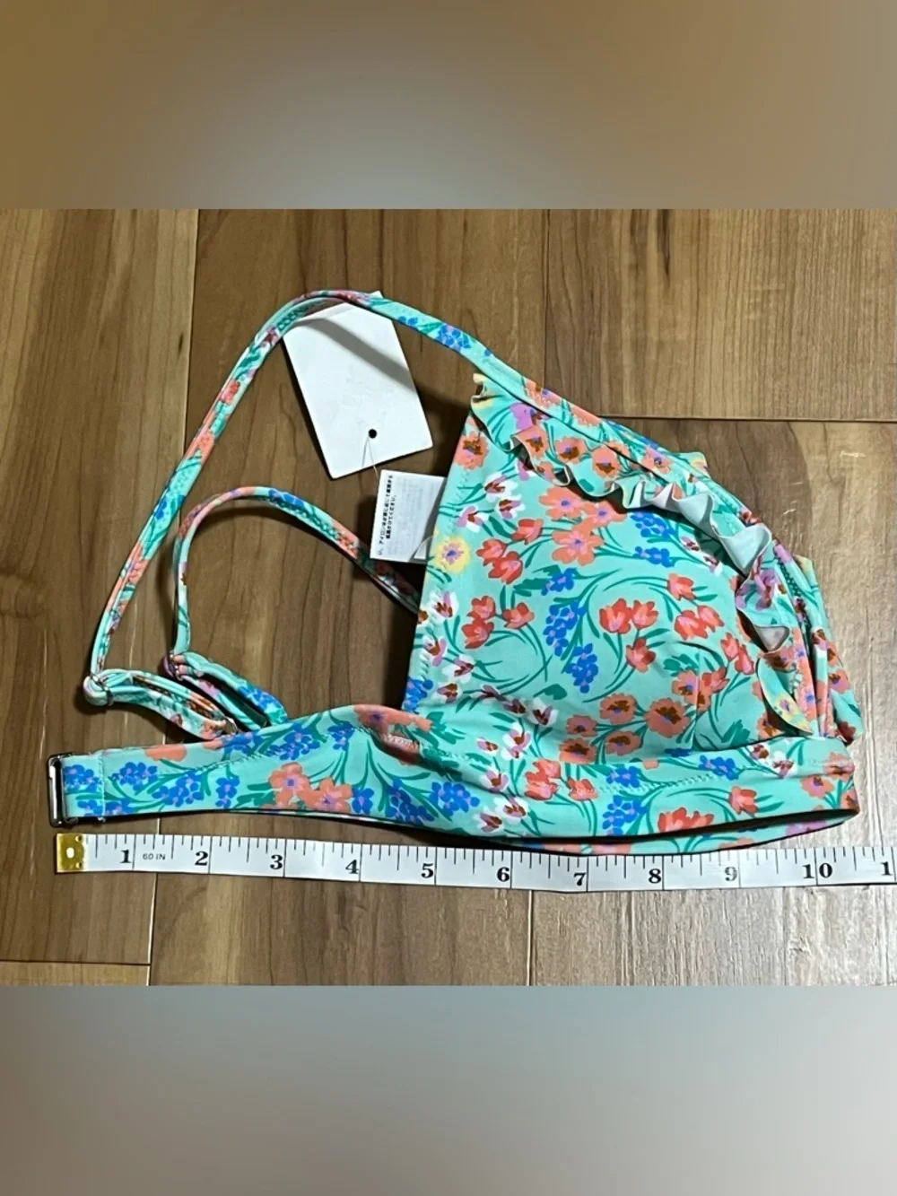 J.Crew Floral Bikini Top Ruffle XXS NWT
